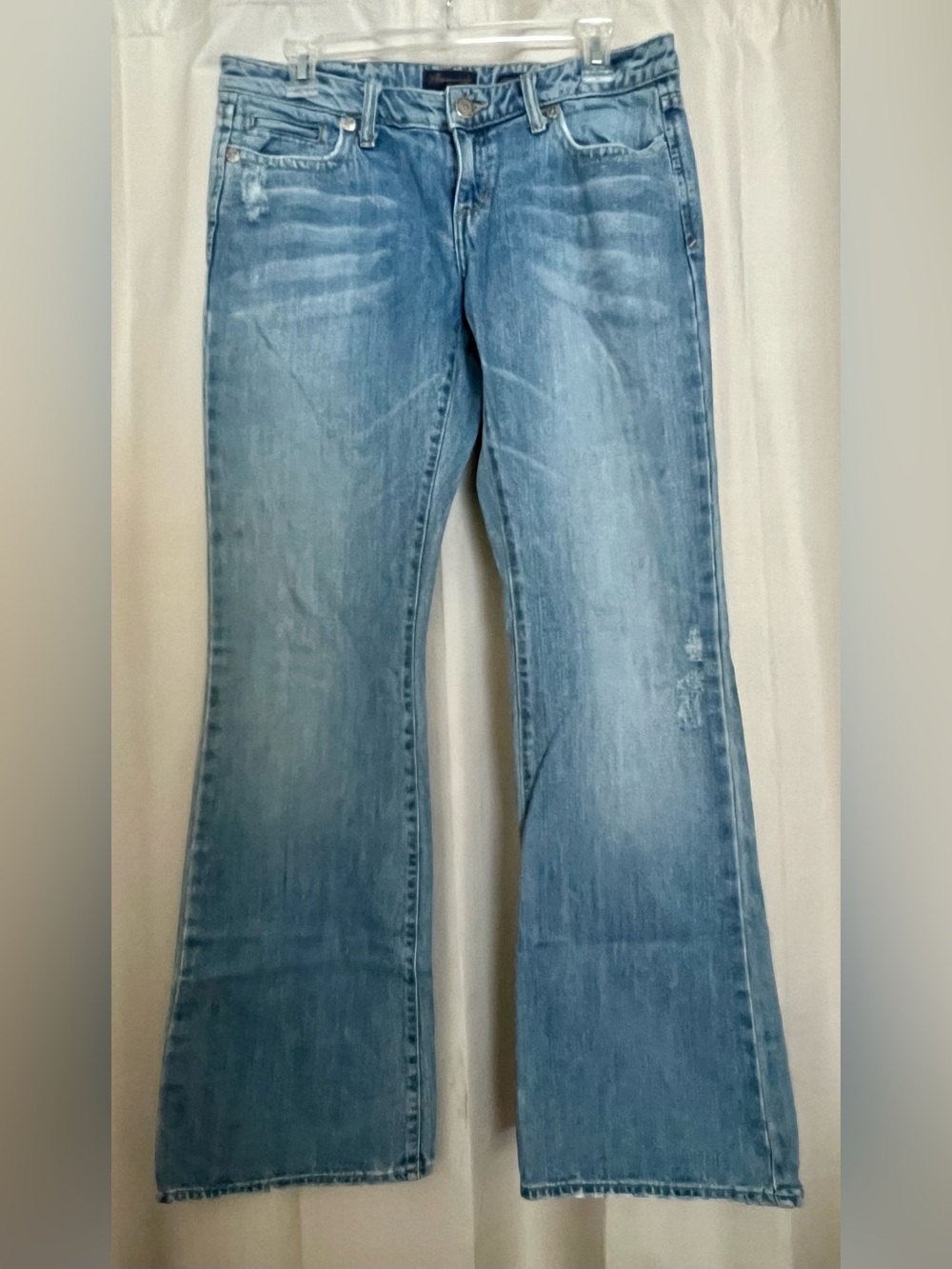 Aeropostale Women’s 7/8L Flare Jeans Light Wash Y2K Embroidered 33” Inseam